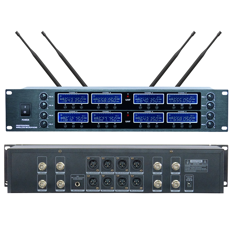 UHF Wireless Conference System with 8 Channels